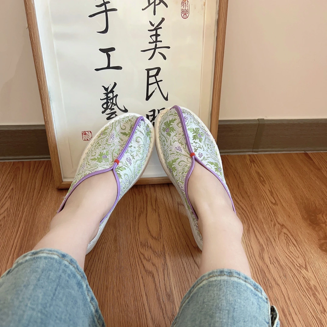 纯手工千层底女鞋夏季百搭汉服鞋老北京布鞋女款透气养脚站桩布鞋