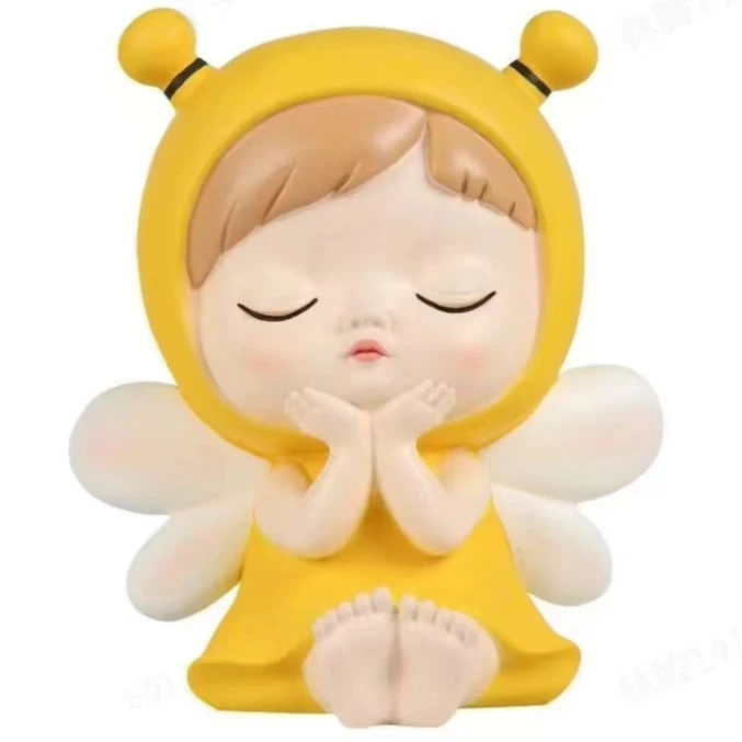 石膏娃娃大号涂色蜜语女孩小天使娃娃可爱diy创意存钱罐手工制作