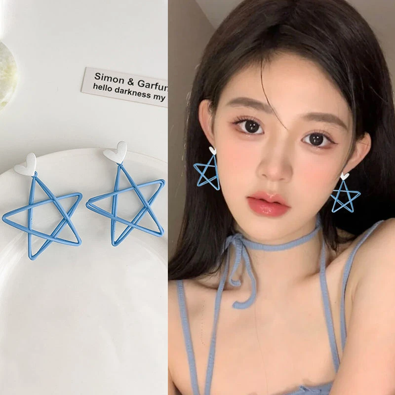 夏季上新立体五角星镂空五角星耳环小众高级感2024年新款潮耳饰女