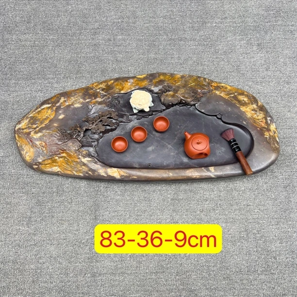 肇庆端砚石茶盘绿端紫端宋坑名砚摆件砚台户外客厅家用文化工艺