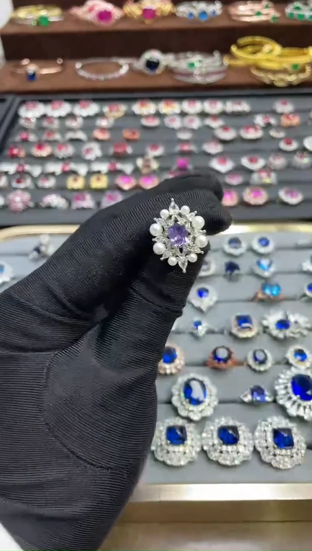 【闪购商品】蓝宝石戒指银S925镶嵌39