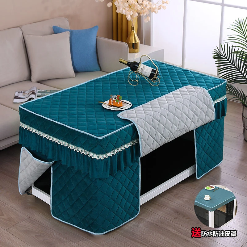 长方形双面加绒加厚南方取暖茶几罩夹棉桌布揭盖取暖罩电炉桌套