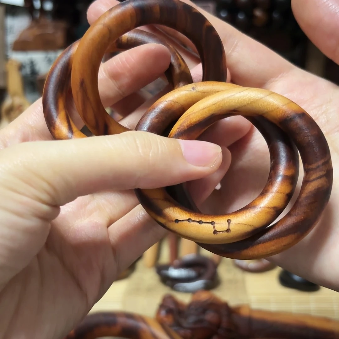 桃木猫*?雷击桃木乾坤圈内径4   2个