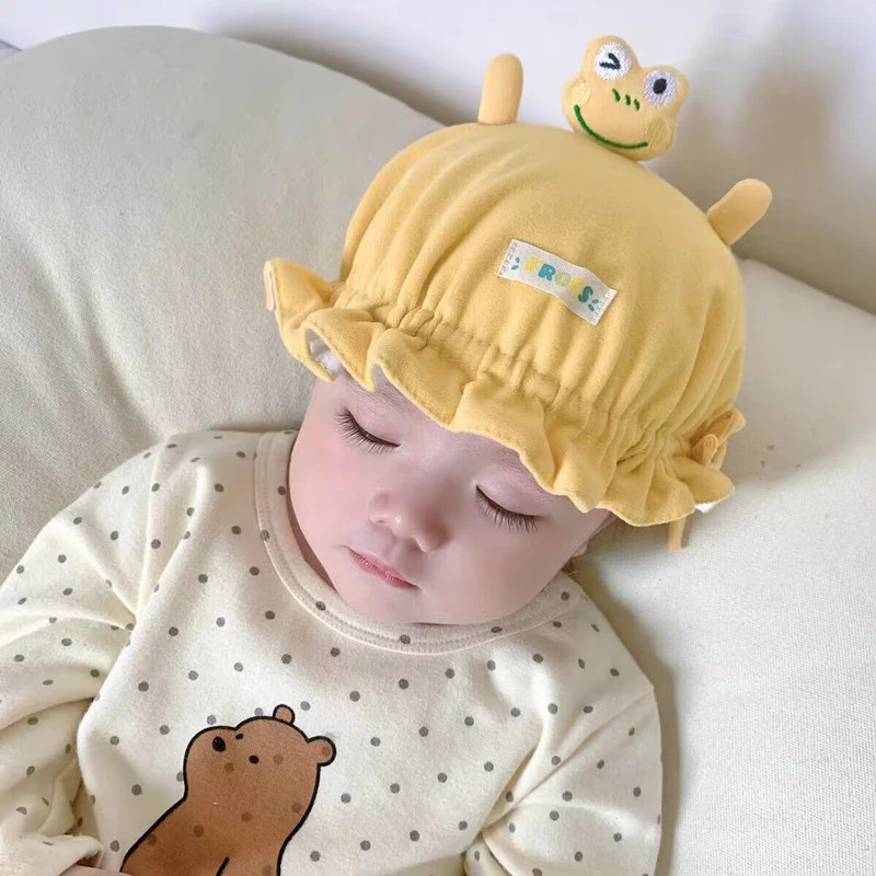 婴儿帽子秋冬款可爱超萌女宝宝渔夫帽可调节遮阳帽婴幼儿秋天防晒