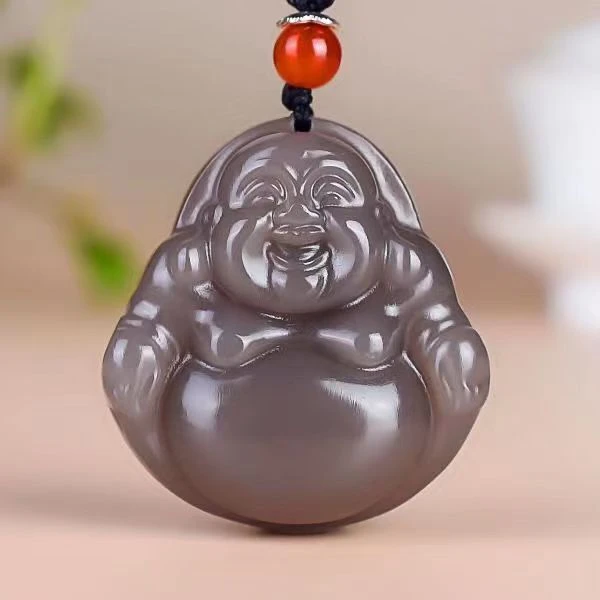 手工打造弥勒佛吊坠男女款白色黄绿挂件佛公笑佛大肚佛项坠大佛公