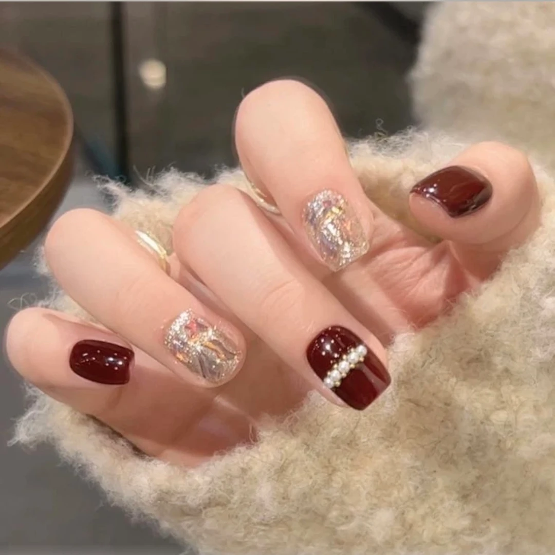 （短款）气质红美拉德 穿戴美甲