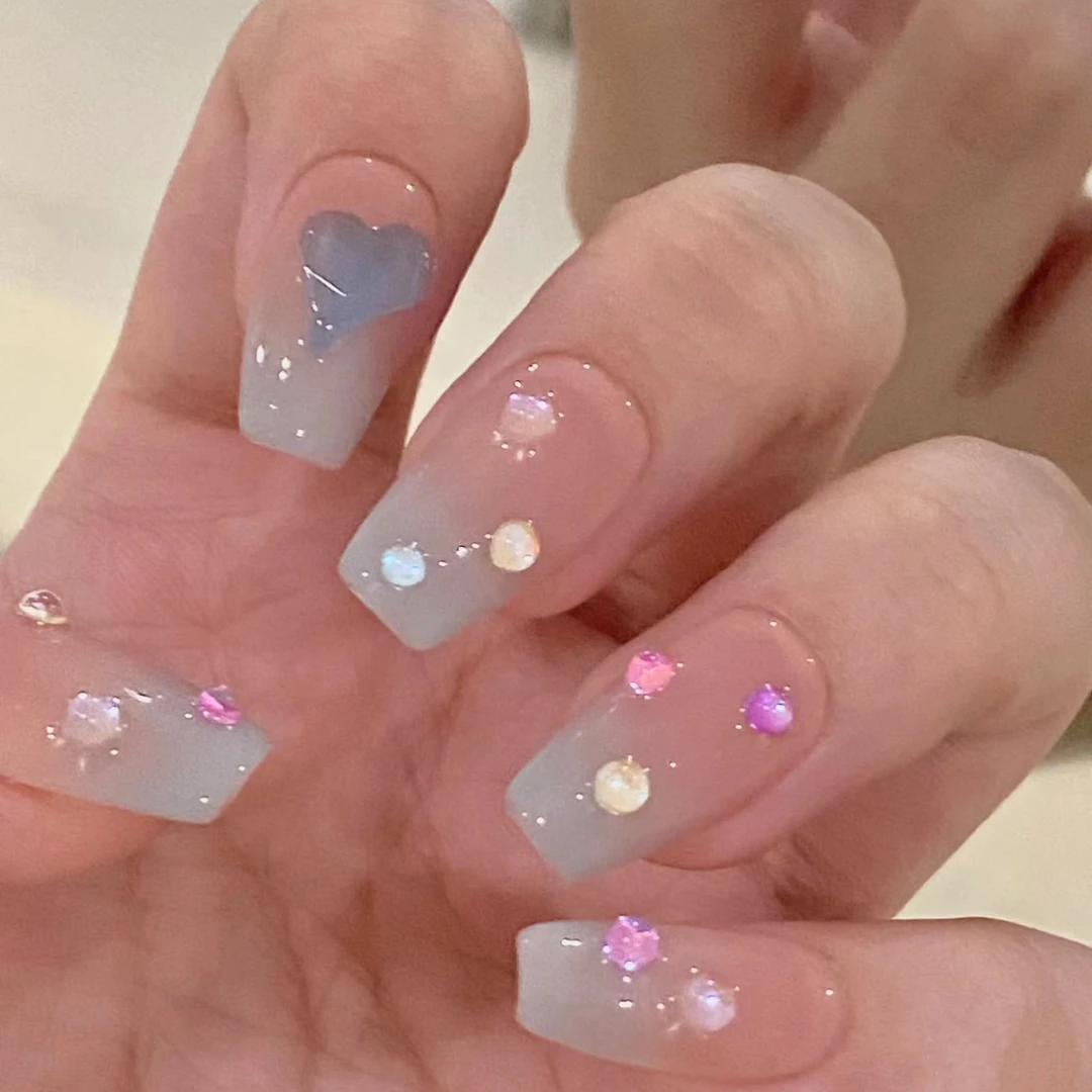 （中长款）蓝色夏威夷 穿戴美甲