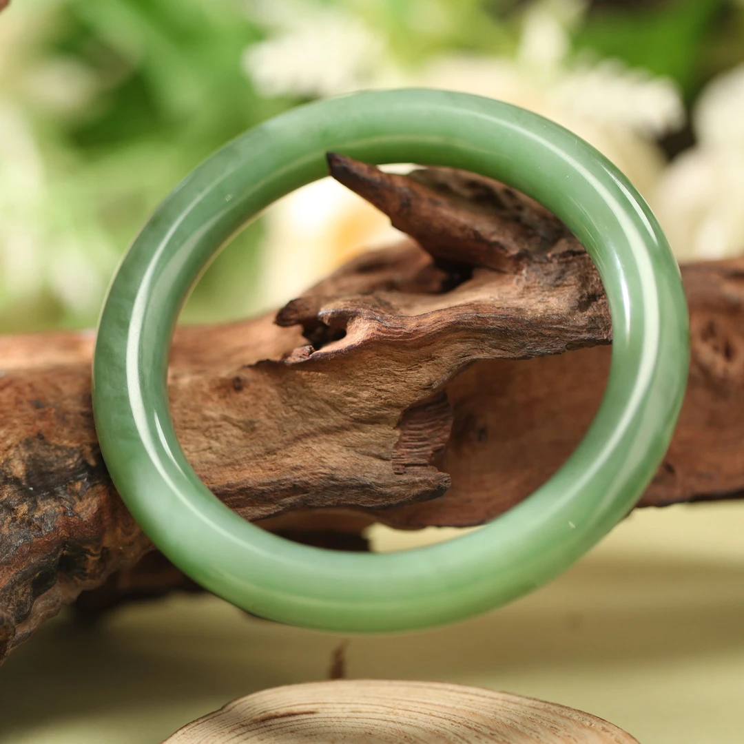 【德巧家】和田玉碧玉猫眼手镯 东方女士甄选 德巧珠宝玉石