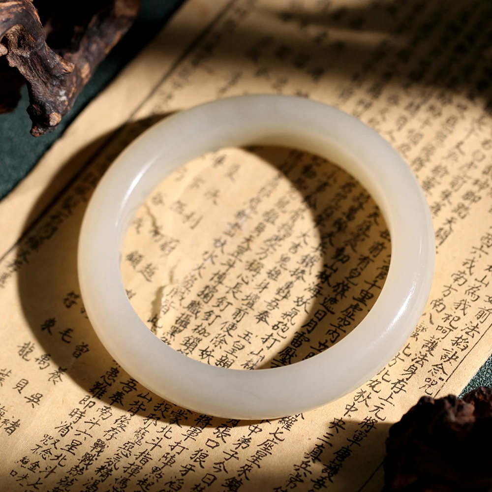 【德巧家】和田玉玉镯 玉质细腻温润典雅天然玉石俏色典雅独特百搭