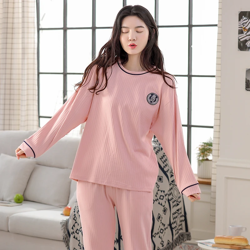 睡衣女夏季棉质可外出轻奢高级感家居服圆领家居服套装【23101】