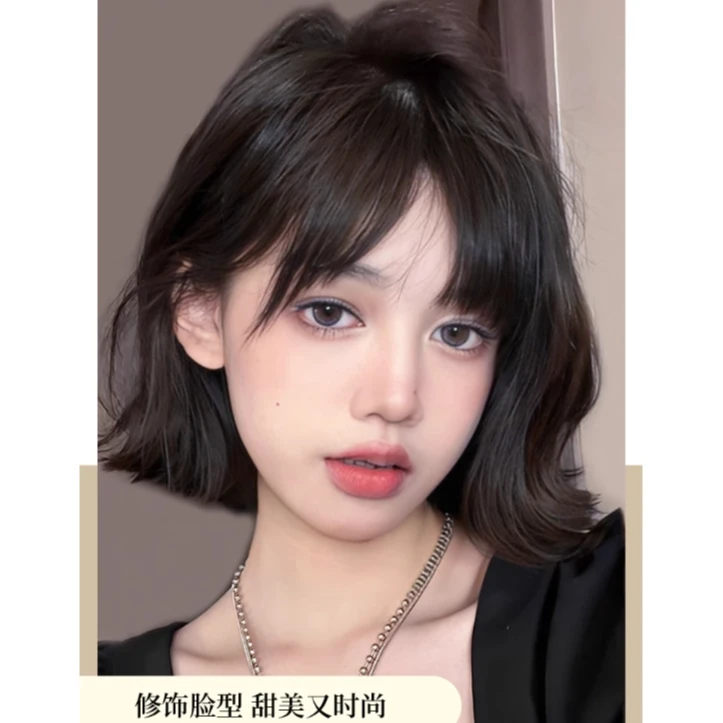 【肯豆少女】蒂梵夕超捷假发女短发减龄短发空气刘海外翻仿真全头套