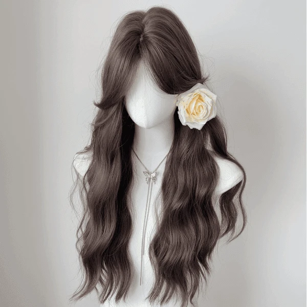 【清仓-少女心事】假发女长发中分刘海慵懒水波纹羊毛卷仿真全头套