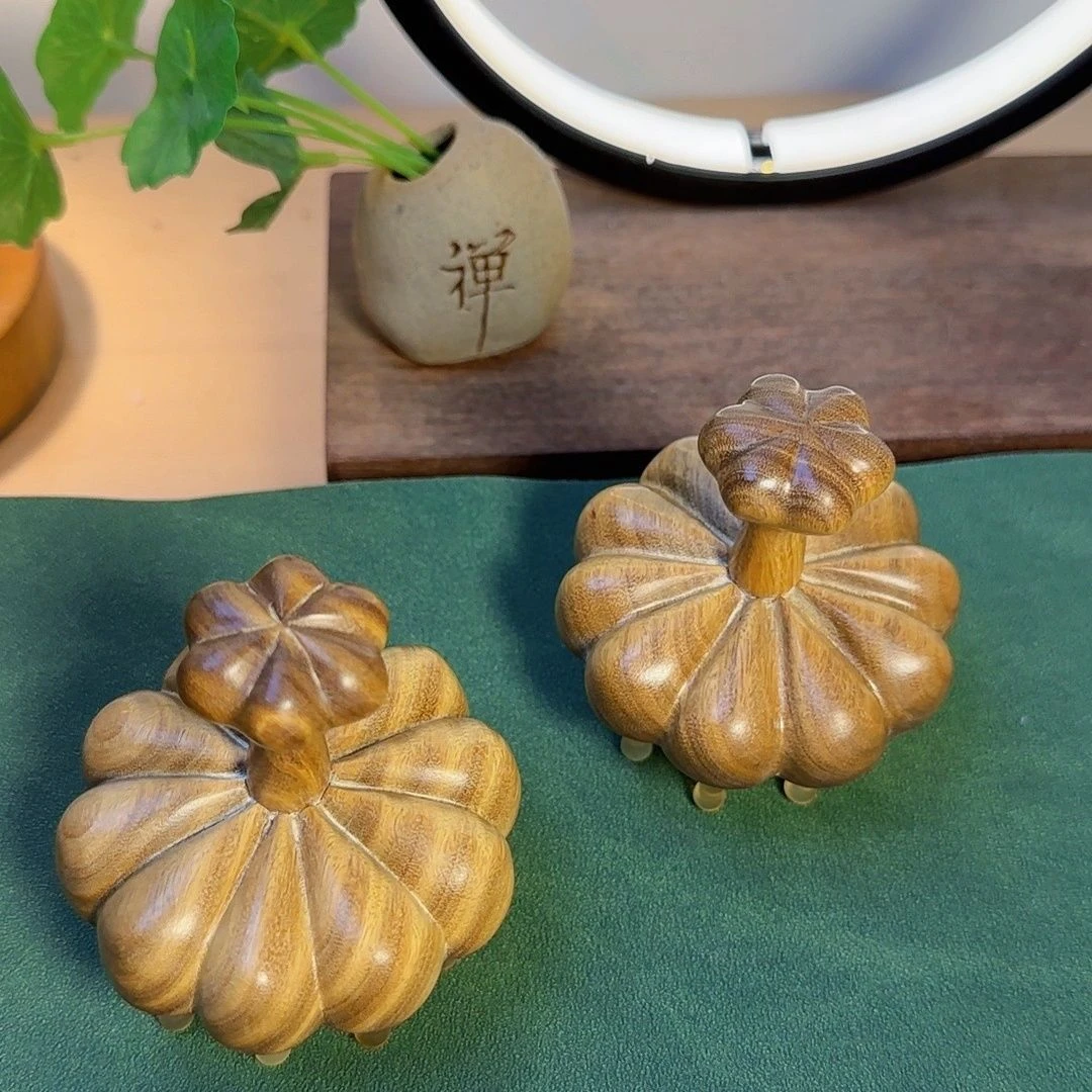 新款绿檀木南瓜造型头疗梳,头疗养生养发护发经络疏通