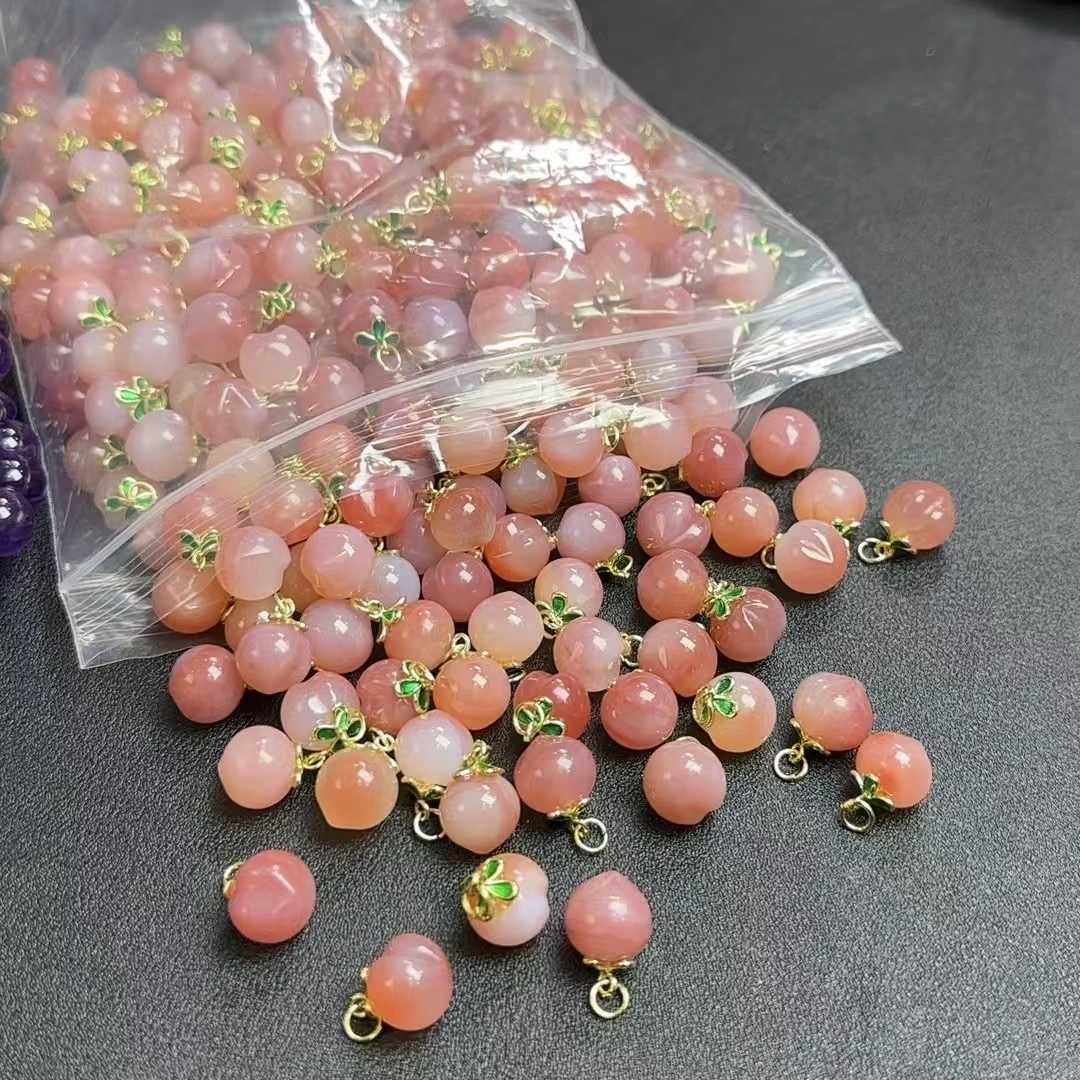 天然盐源玛瑙（绯红）桃子吊坠（多样性发一） 天然杂裂矿点 SYZB-075