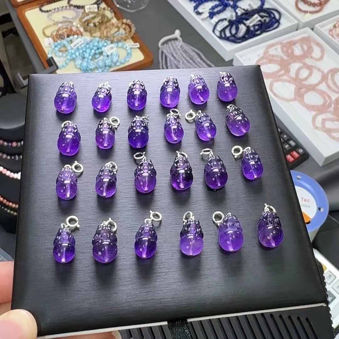 925银乌拉圭紫水晶貔貅（12*8）（多样性发一）默认天然杂裂矿点