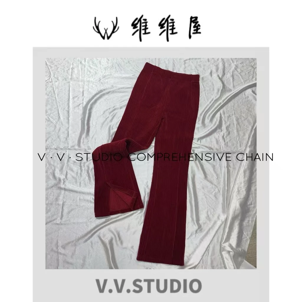 V·V·Studio【灯芯R】开衩微喇裤