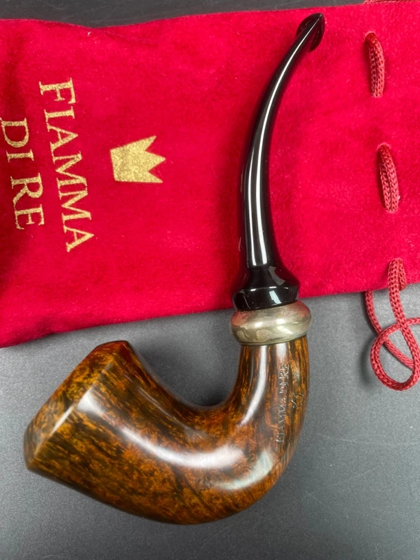 意大利火焰王石楠木手工烟斗烟具（内径23斗深47长141）