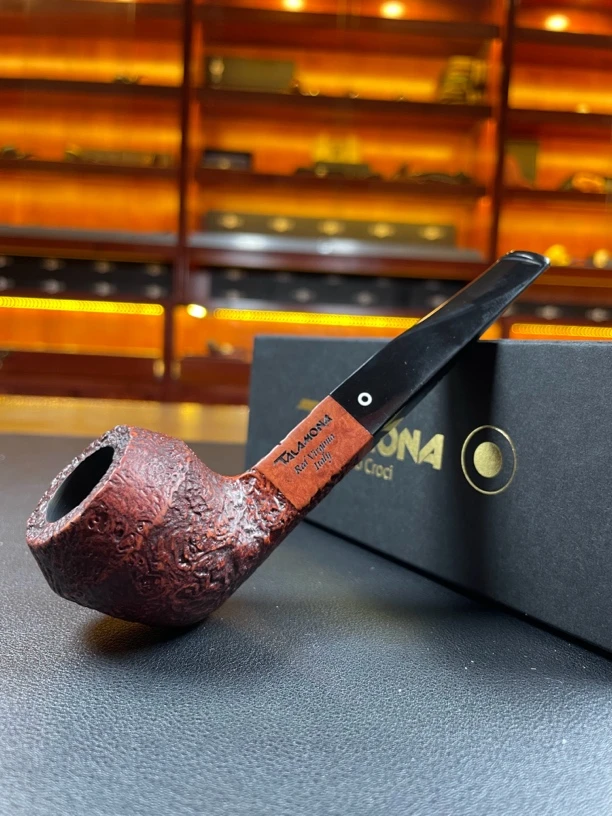 意大利塔拉莫纳红色蜜语861石楠木手工烟斗（内径20斗深34.3）