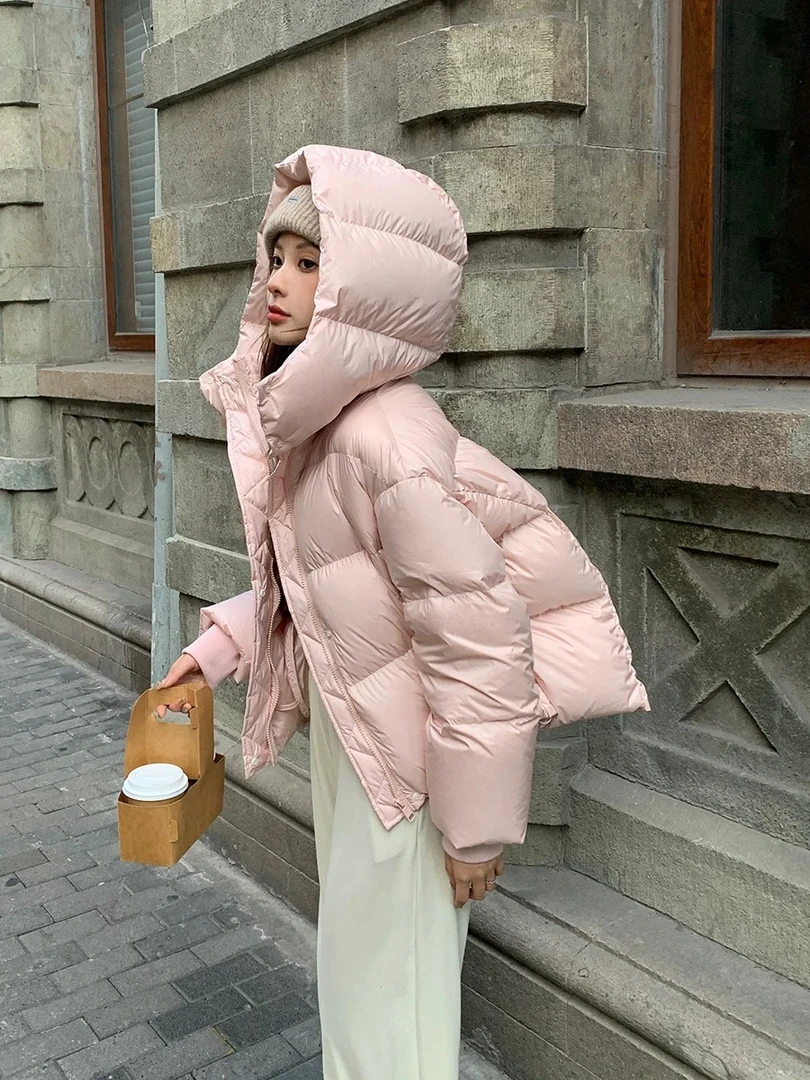 冬季短款门襟小个子连帽外套5008