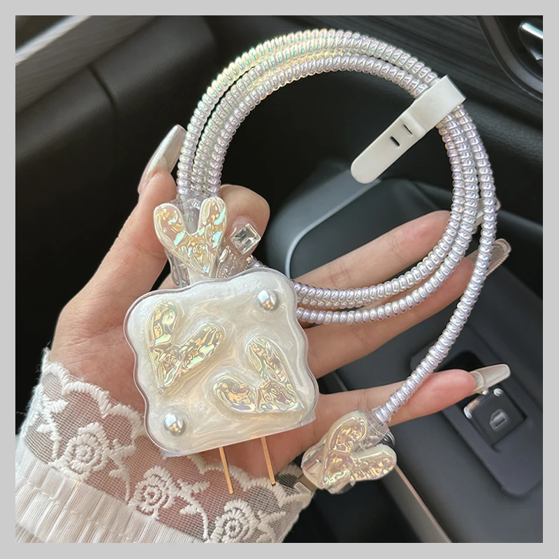 苹果充电器保护壳适用iPhone15/14/12iPad20w数据线保护套缠绕绳