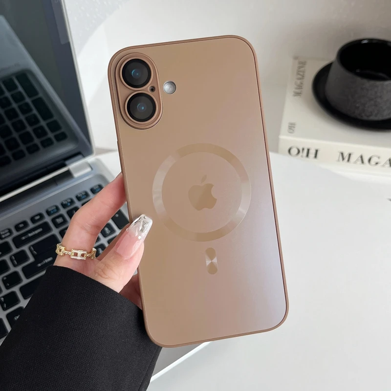 AG磨砂磁吸iPhone15/14/13/12/11适用苹果16Promax手机壳全包镜头