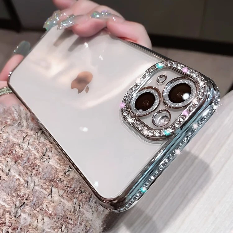 苹果16手机壳奢华水钻iPhone17镜头15全包14硅胶透明保护套promax