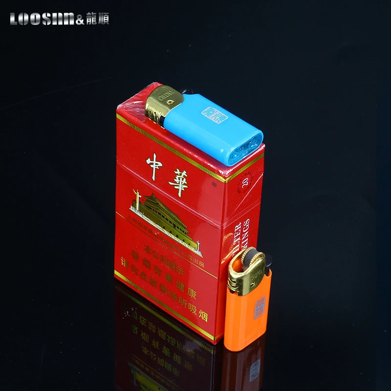 龙顺明火拇指滑轮全新质量老式火石滚轮齿轮明火短款个性创意潮