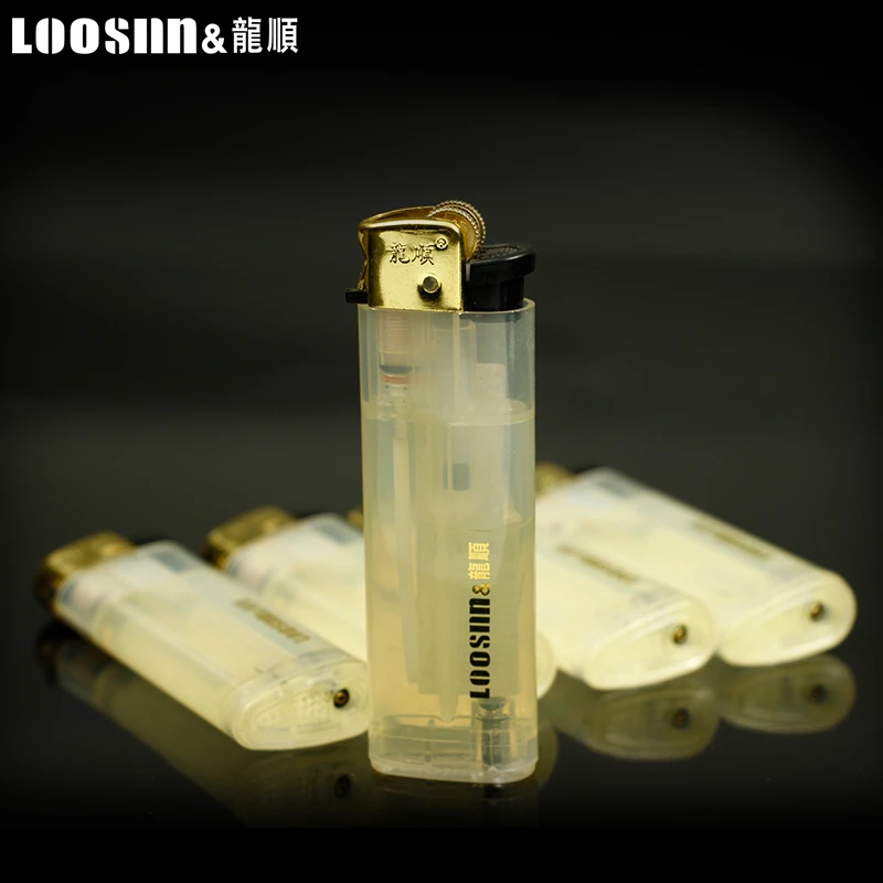 龙顺透明打火机经典一次性循环充气调火个性火焰家用抖音网红火机
