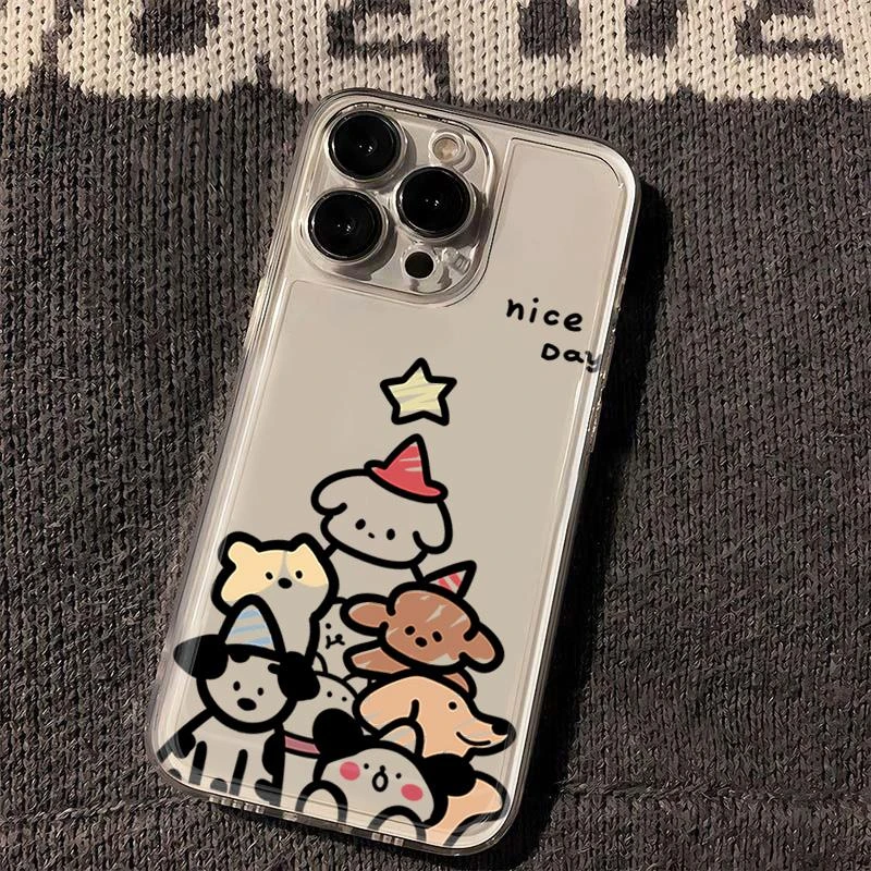 壳匠圣诞节小动物苹果14promax手机壳iPhone15透明13小众12创意软
