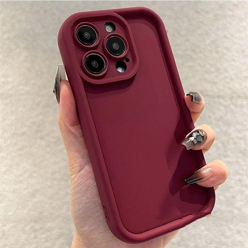 壳匠酒红色适用苹果14promax手机壳iphone13软壳12简约纯色手机套