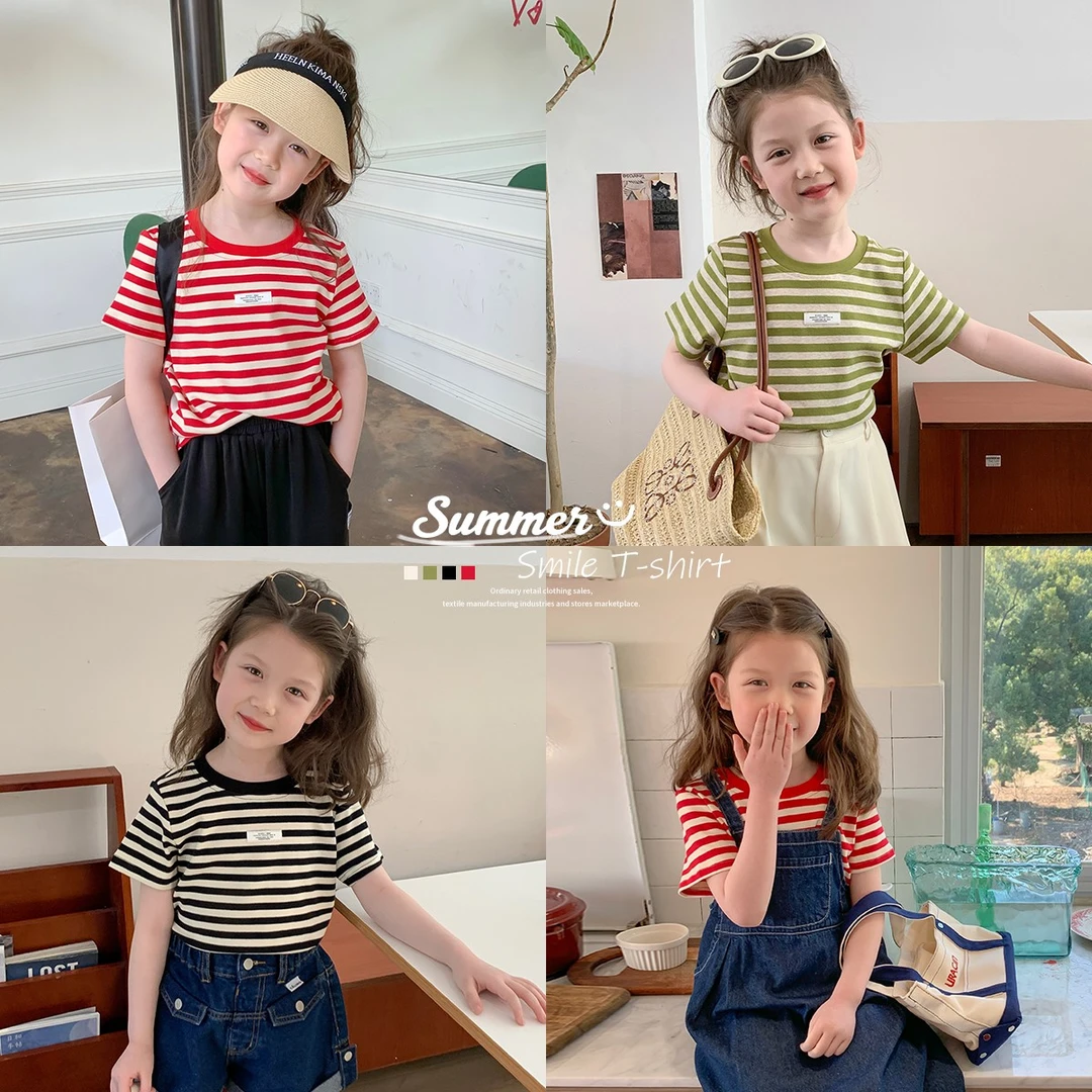 【沫沫家】女童T恤2023夏季新款儿童洋气上衣宝宝衣服23XT7208