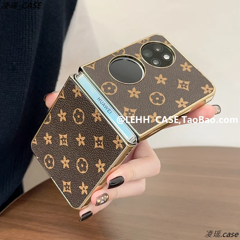 高档复古老花适用华为p50pockets折叠屏手机壳宝盒新款个性电镀壳