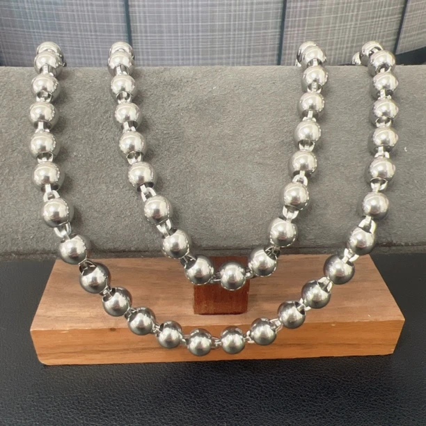 合金项链 升级款卡8苹果珠长60cm重约85克精致简单可水洗