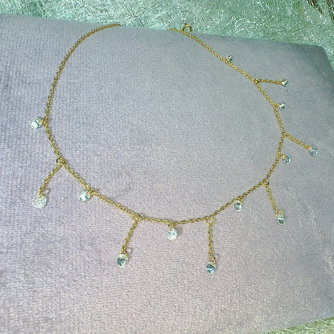 铜合金合成锆石项链 时尚简约个性项链【Maybee】26124