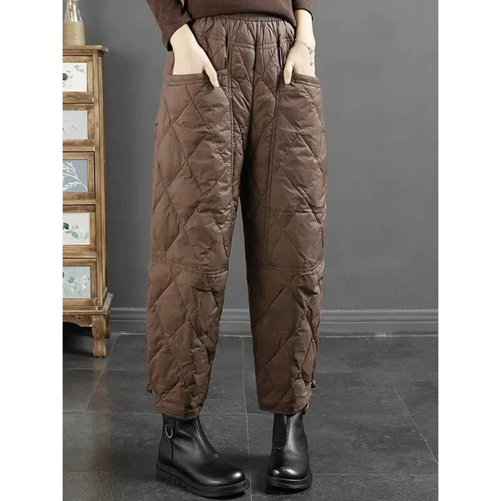 2024新款冬季外穿女士高端时尚洋气宽松加厚裤子棉裤保暖棉裤高腰