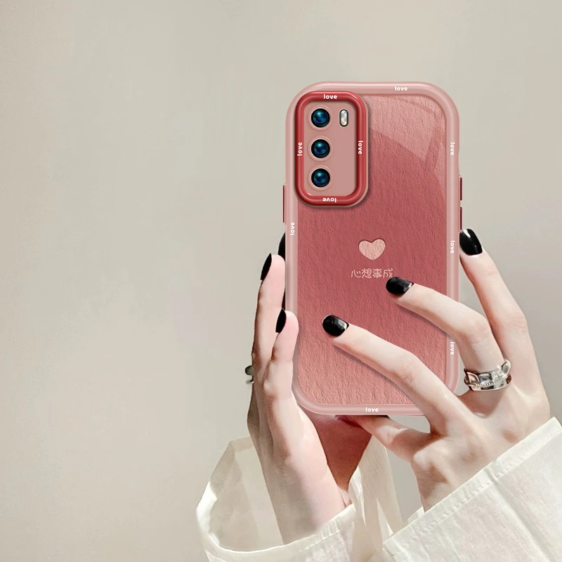 适用于华为P40心想事成手机壳奶油硅胶全包防摔壳网红创意女款ins