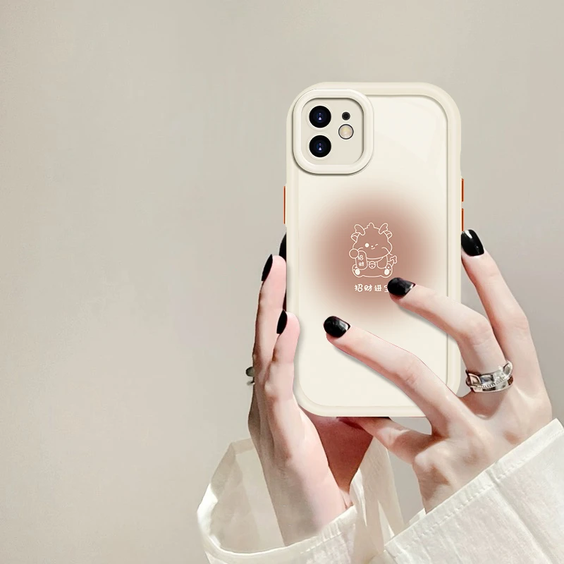 适用于苹果11招财进宝卡通龙手机壳iPhone11全包奶油硅胶防摔女款