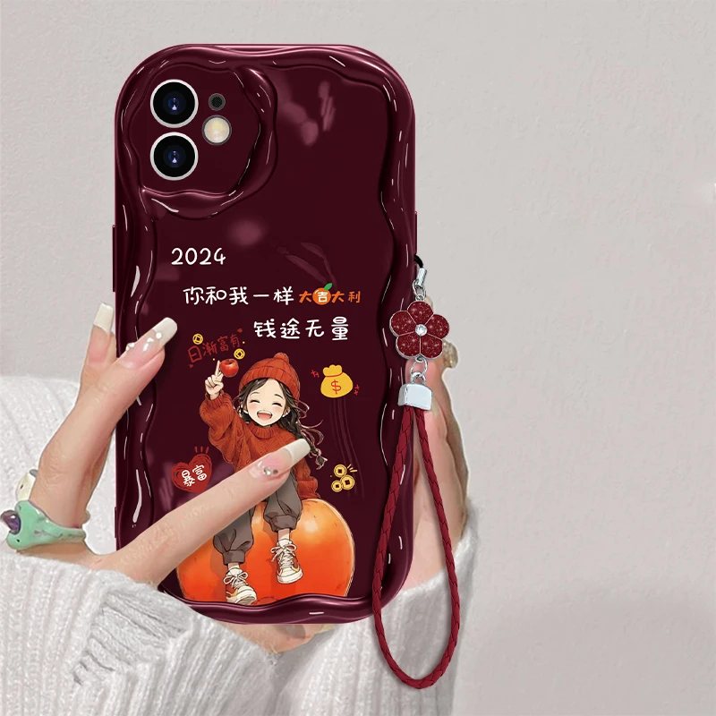 适用于苹果11钱途无量手机壳iPhone11奶油纹硅胶全包新女款防摔壳