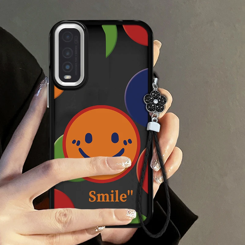 适用于VIVO Y70S彩圈笑脸手机壳硅胶软壳全包防摔网红创意女款ins