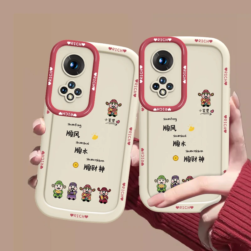 适用于华为nova9Pro顺水顺财神手机壳全包硅胶泡芙壳防摔软壳女款