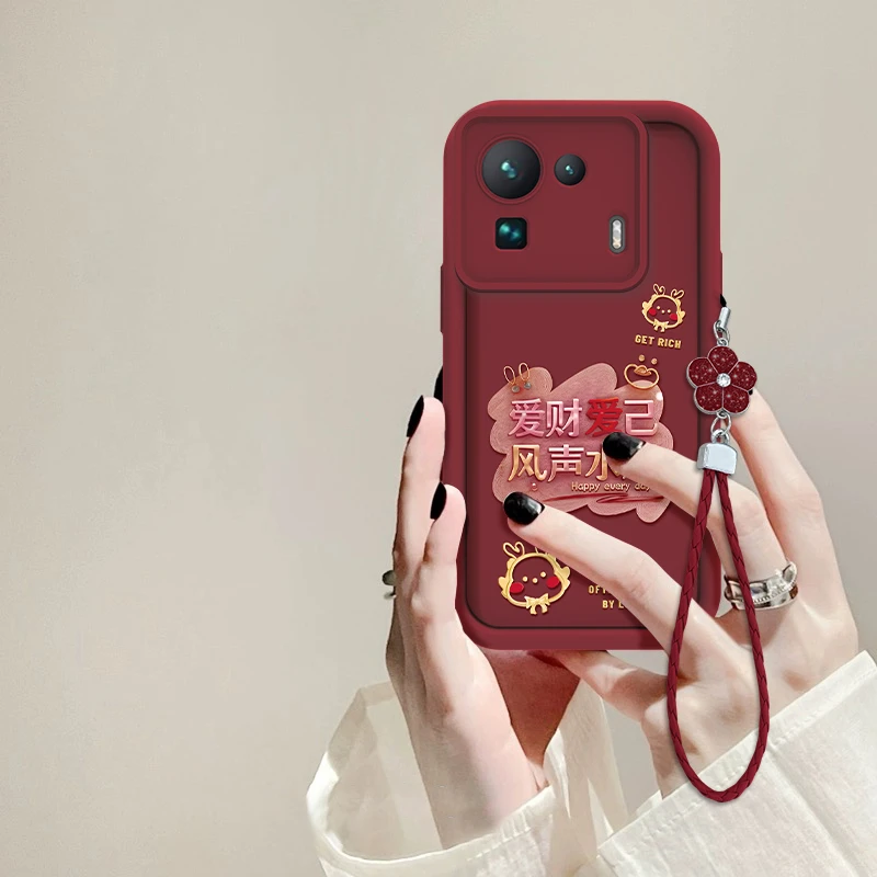 适用于小米11Pro爱财爱己天眼阶梯手机壳全包硅胶防摔创意女款ins