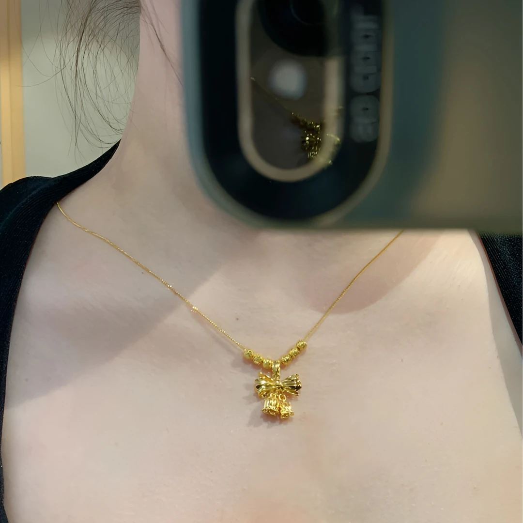 坠链均925银 YNR铃兰公主 甜美浪漫百搭感女友蝴蝶结坠链XL05