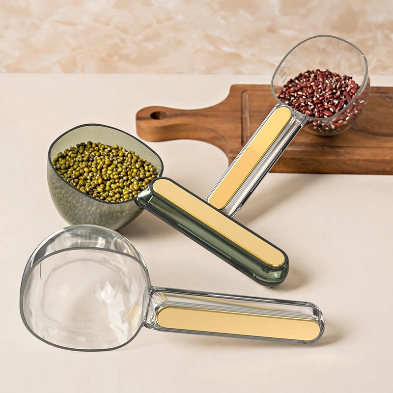 轻奢量米勺子舀米勺厨房多功能带刻度烘培测量勺五谷杂粮面粉捞勺