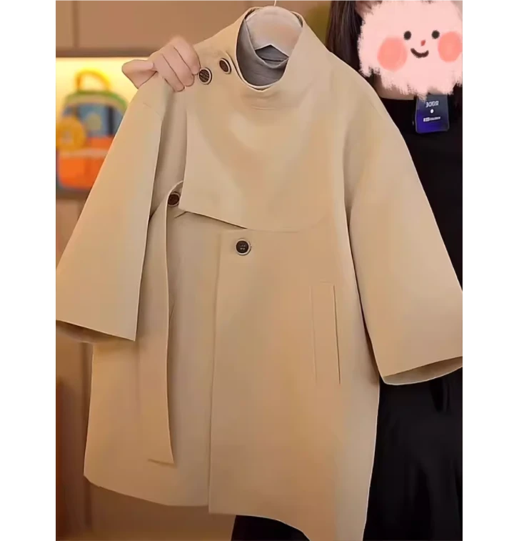 女童春秋新款风衣洋气儿童2024英伦风中长款风衣外套