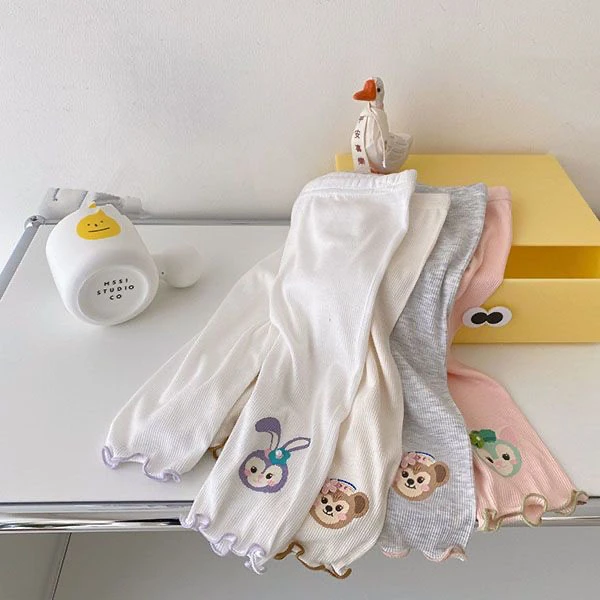 女童打底裤夏季卡通休闲花边七分裤洋气女宝宝裤子