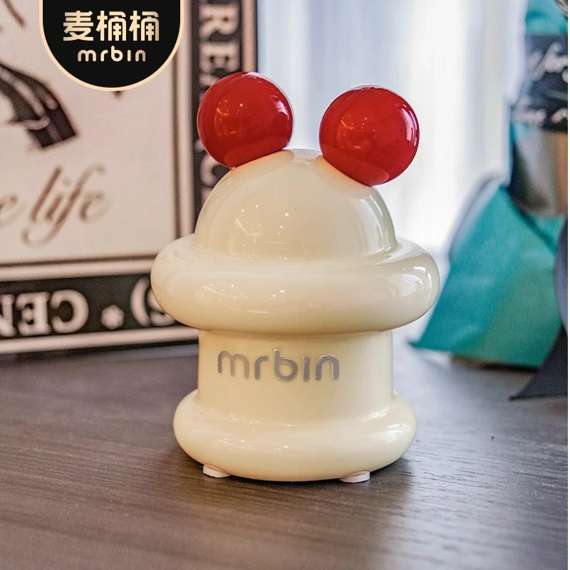 麦桶桶牙签盒牙线收纳盒家用棉签筒罐2025新款创意高颜值轻奢陶瓷