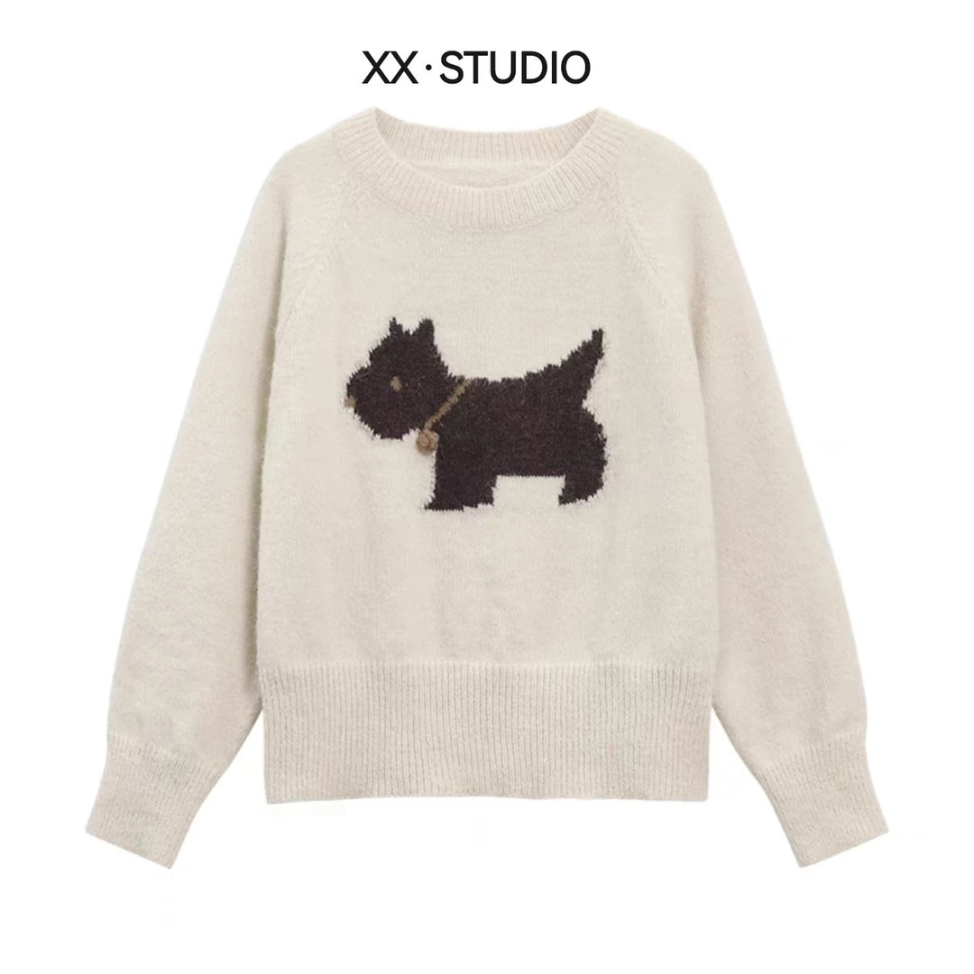 慵懒风宽松软糯针织毛衣2024秋冬新款设计感甜辣长袖上衣女chic潮