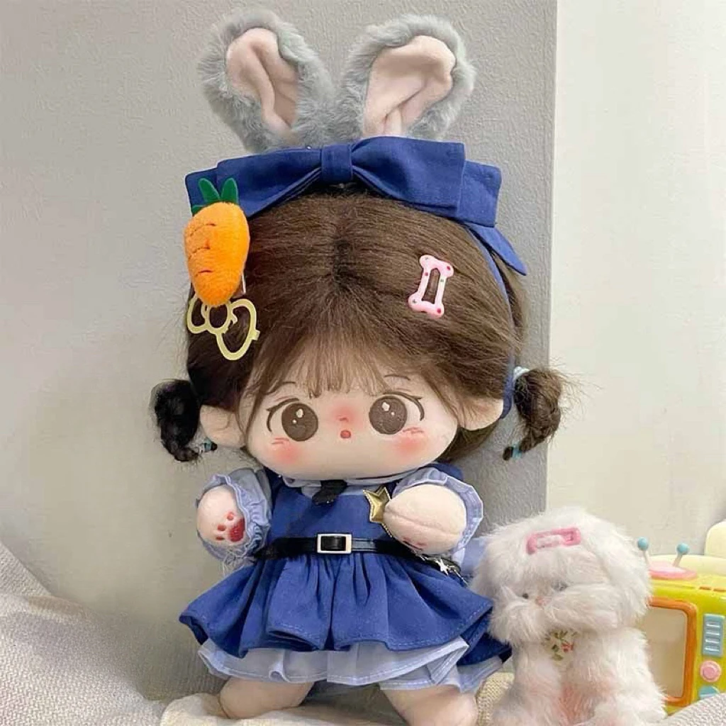 【现货】小兔警官制服20cm可爱多点棉花娃娃娃衣夏季酷妹清新套装