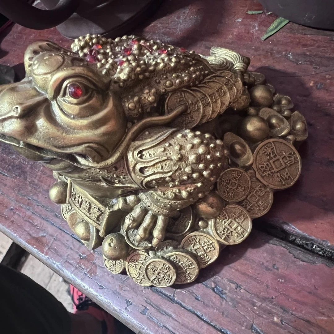 金蟾纯铜摆件高档蟾蜍金蟾工艺品家居客厅店铺办公室开业礼品摆件