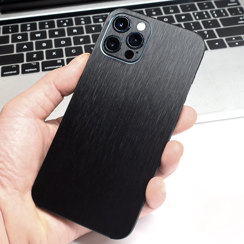 适用苹果16Promax手机后膜iphone15pro拉丝纹背膜13Pro边框全包膜